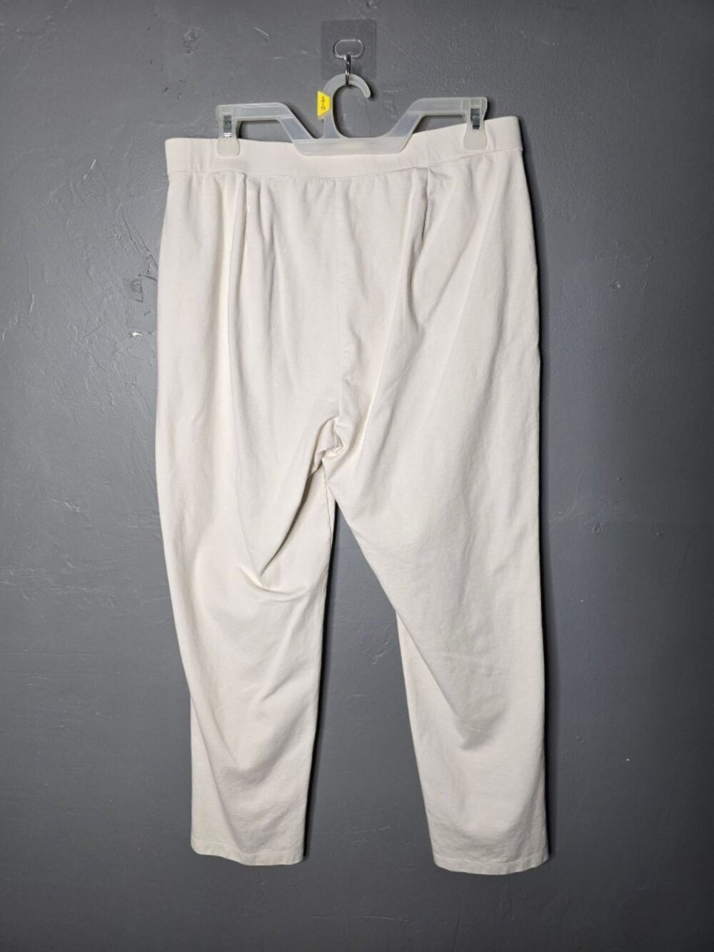 Eileen Fisher White Straight Leg Organic Cotton Pant Large Minimalist - Picture 5 of 12